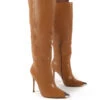 Forgive Tan Pu Wide Fit Heeled Knee High Boots