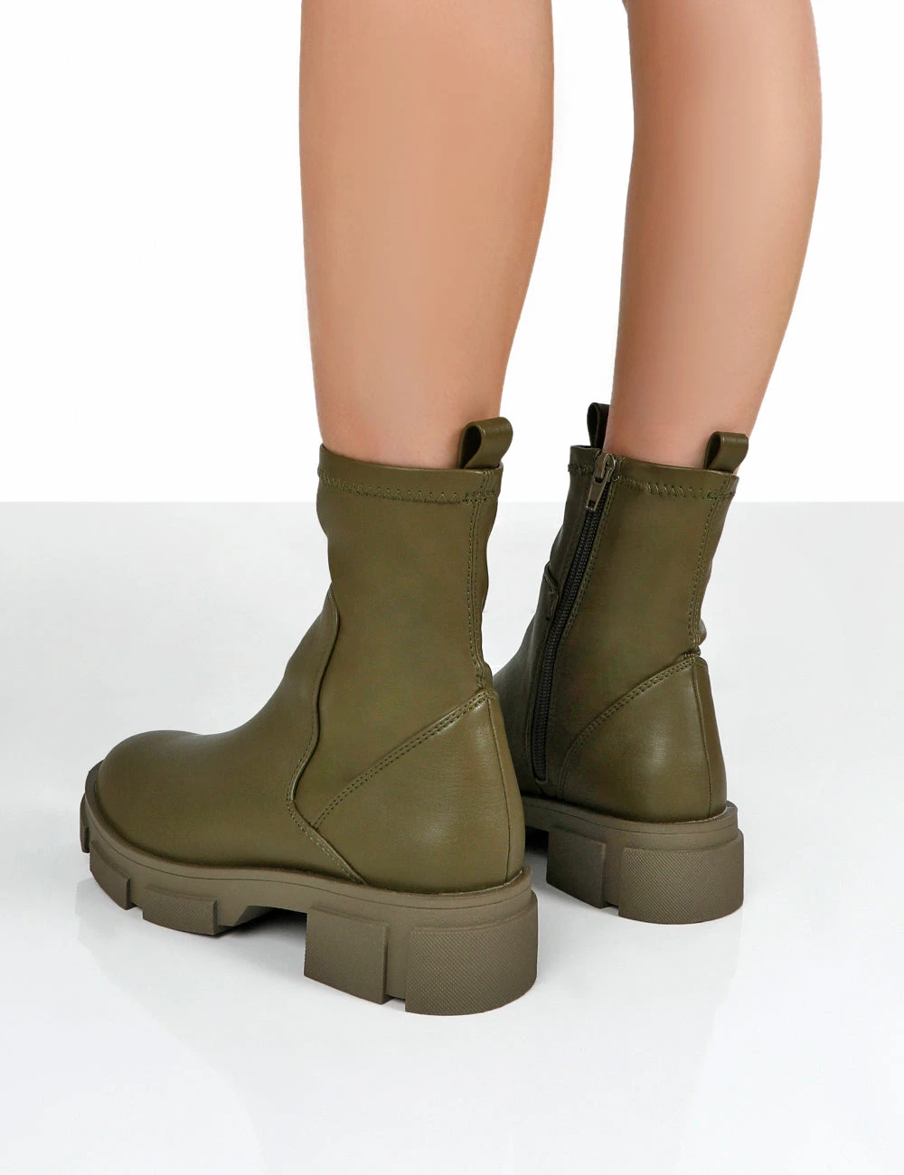 Treat Green Chunky Ankle Boots - Image 2