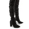 Theirs Black Wide Fit PU Over The Knee Boots
