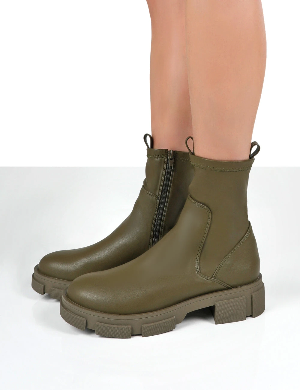 Treat Green Chunky Ankle Boots - Image 4