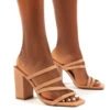 Kalia Nude Wide Fit Strappy Block Heel