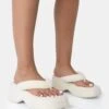 Havana Ecru Towelling Flip Flop Chunky Platform Sandals