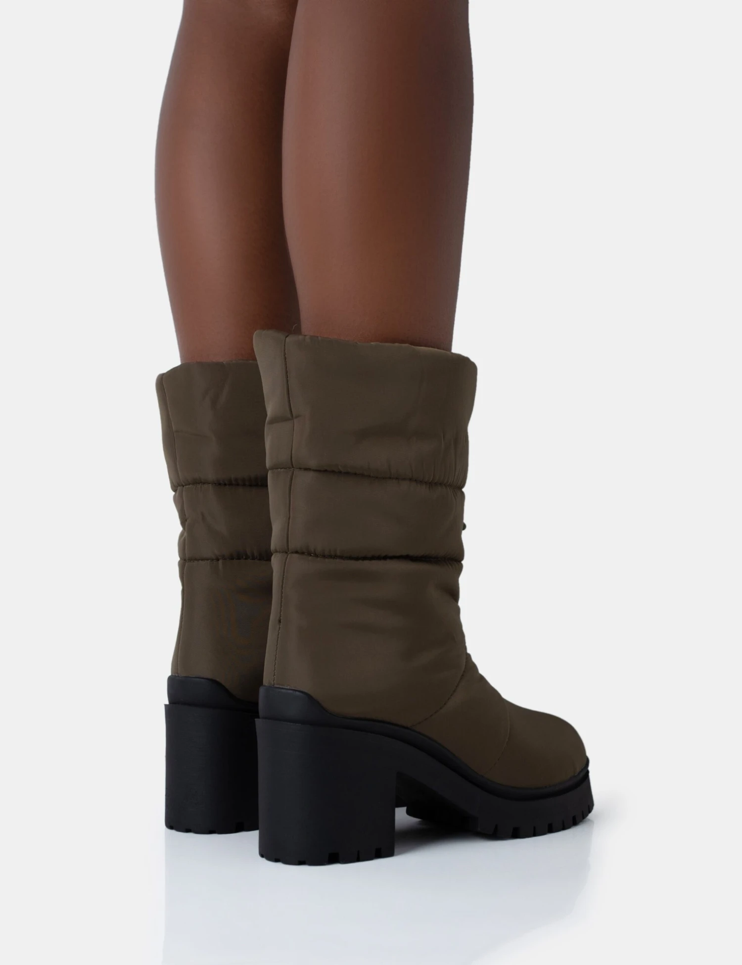 Vine Khaki Nylon Padded Toggle Ankle Boots - Image 4