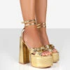 Leo Edition Gold Metallic Platform High Heels